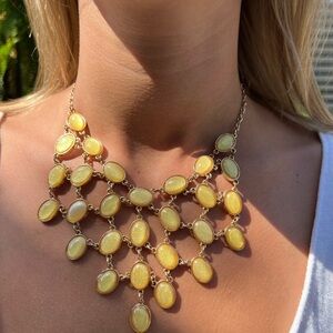 Vintage Gold Necklace with Yellow Accents